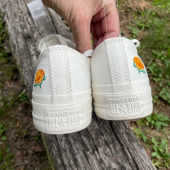 Converse All Star Platform Lift Off White Sneakers Size 8 - Picture 10 of 16
